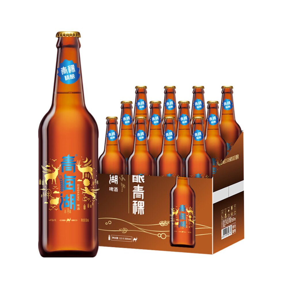 青稞啤酒青海湖酒精500ml12瓶整箱高原酿造麦香啤酒