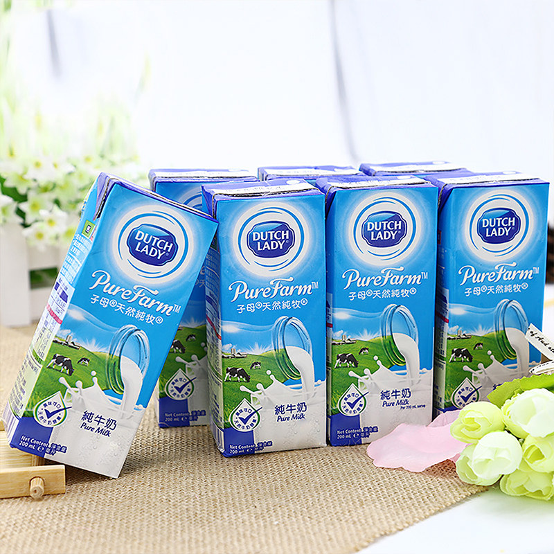 进口子母奶全脂纯牛奶200ml30