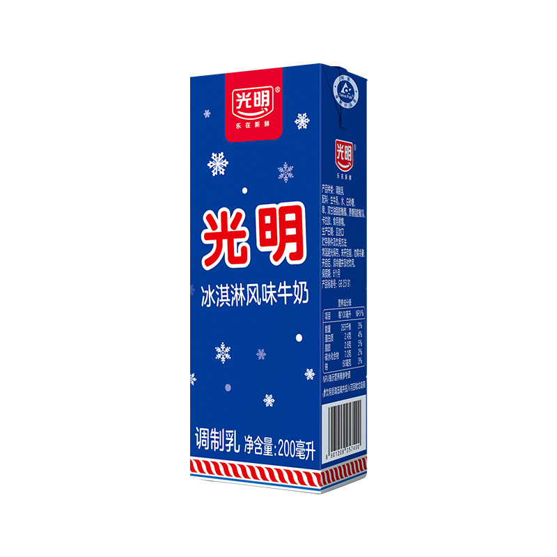 光明冰淇淋风味牛奶200ml单只含乳饮料