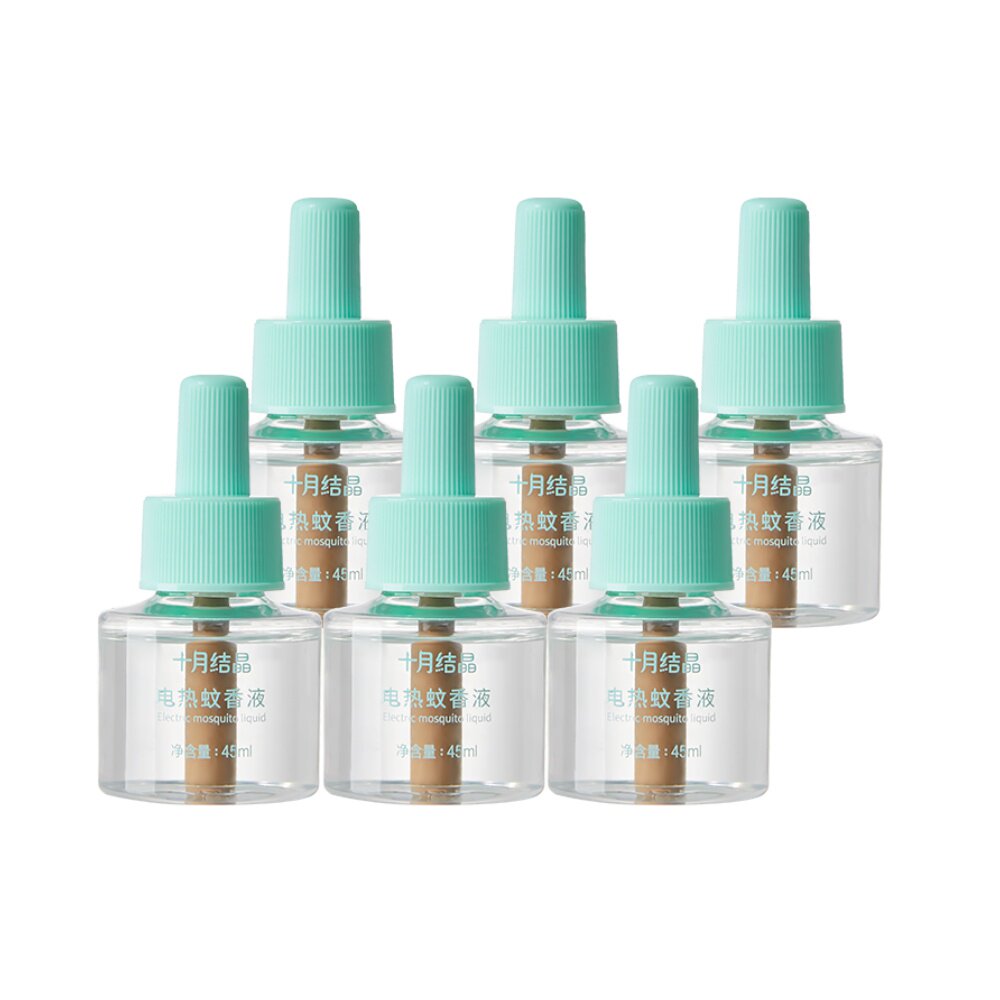 婴儿十月结晶蚊香香液孕妇宝宝驱蚊45ml6瓶补充沐浴棉