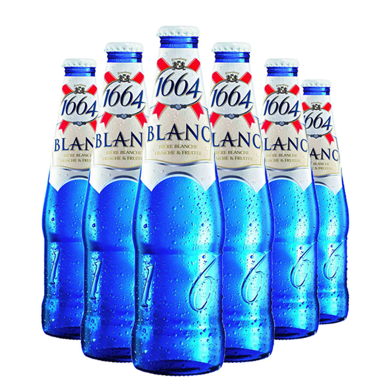 啤酒1664白啤酒330ml瓶装整箱法国克伦堡小麦精啤酒