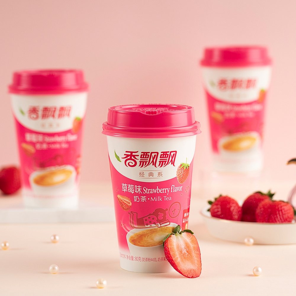 王一博推荐香飘飘奶茶美味随享80g20杯早餐草莓麦香礼盒