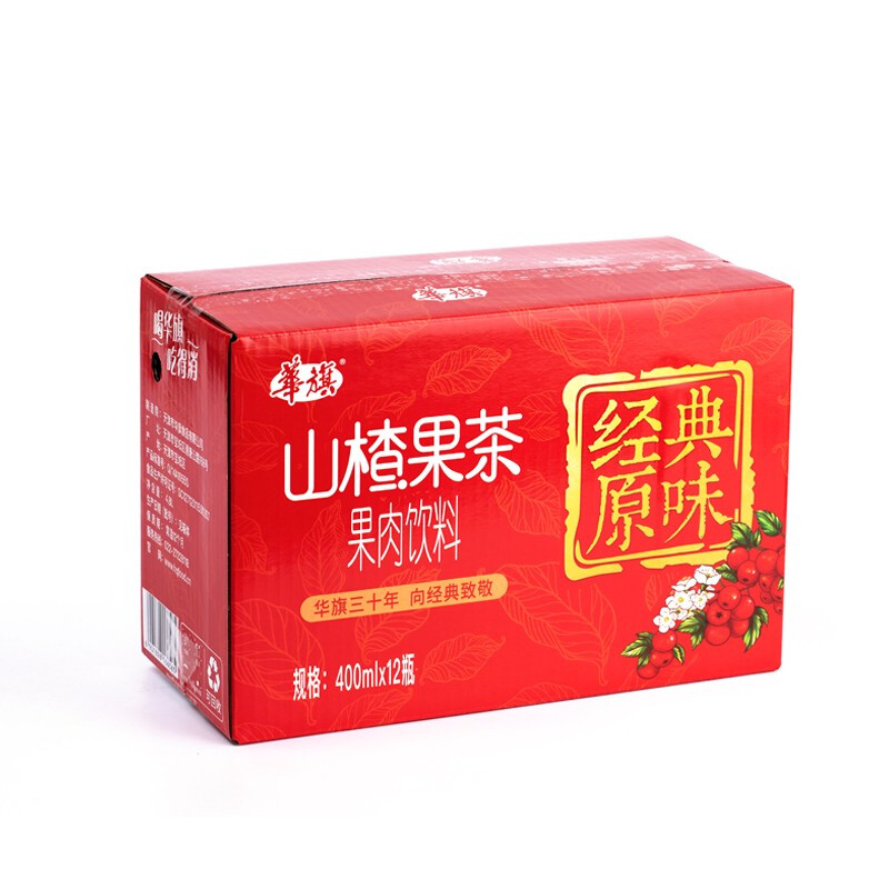 华旗山楂果茶果肉饮料经典原味400ml*12瓶