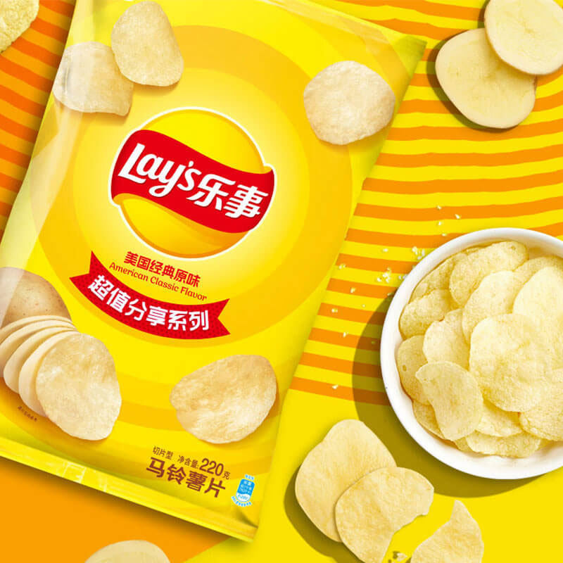 lays/乐事薯片美国经典原味220g×1袋零食小吃休闲食品明星同款