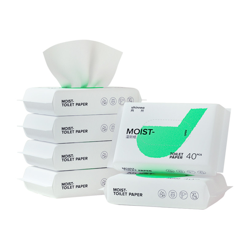 拍4件爽然湿厕纸40抽6包家庭实惠装女士孕妇女性专用洁厕湿纸巾成人