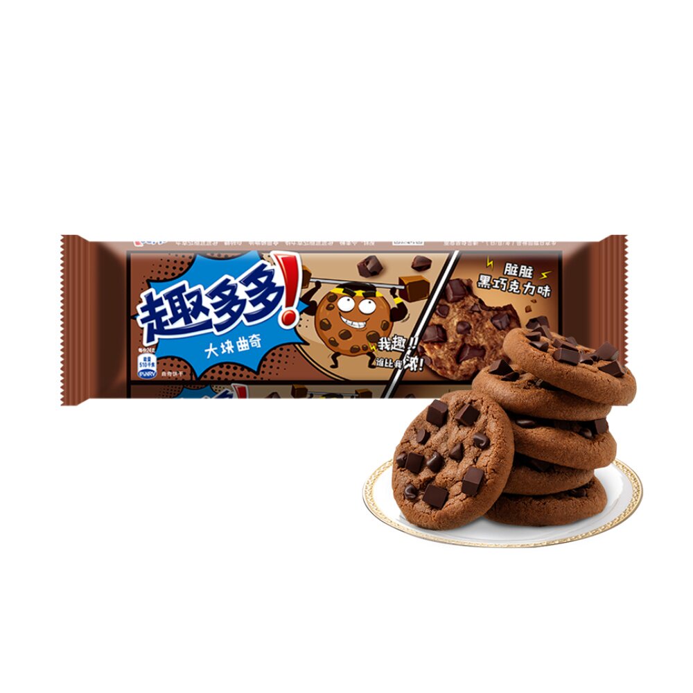 亿滋趣多多曲奇饼干大块巧克力72g办公室零食酥松曲奇饼干