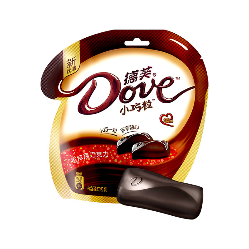 dove/德芙香浓黑巧克力朱古力84g袋装休闲零食品糖果送女朋友