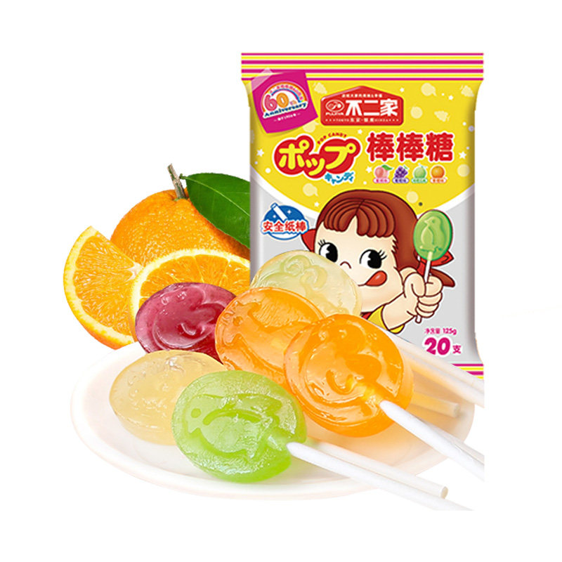 不二家果味棒棒糖125g/袋儿童糖果办公室零食喜糖