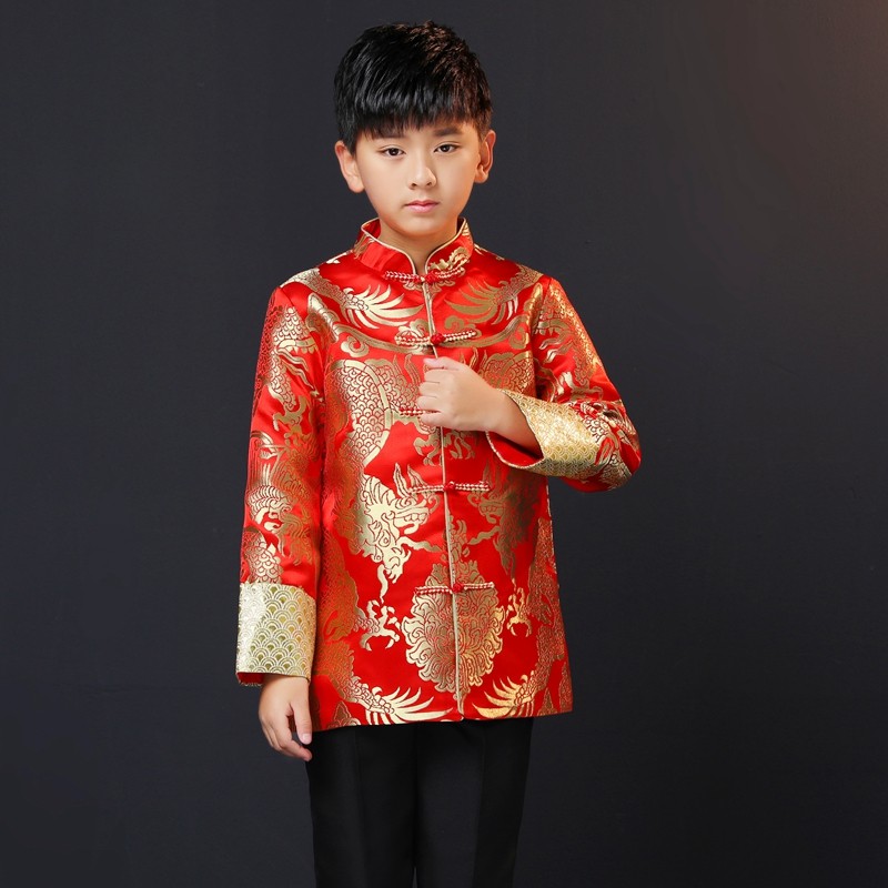 儿童唐装男童套装新年装中国风汉服男孩宝宝唐装