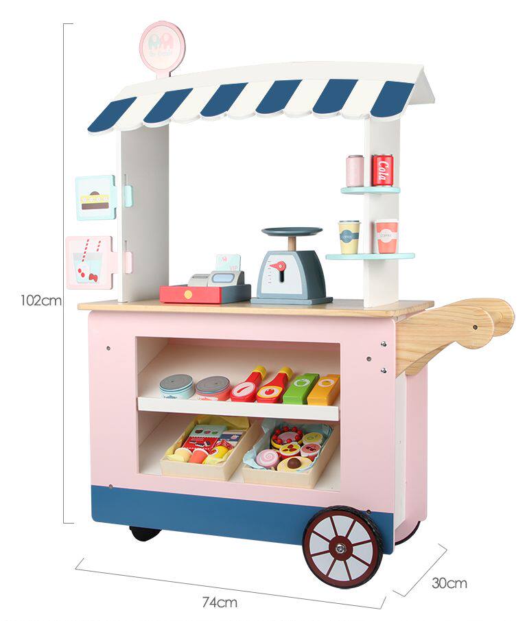 幼乐比超市儿童仿真木制收银机大号收银台玩具女孩过家家玩具