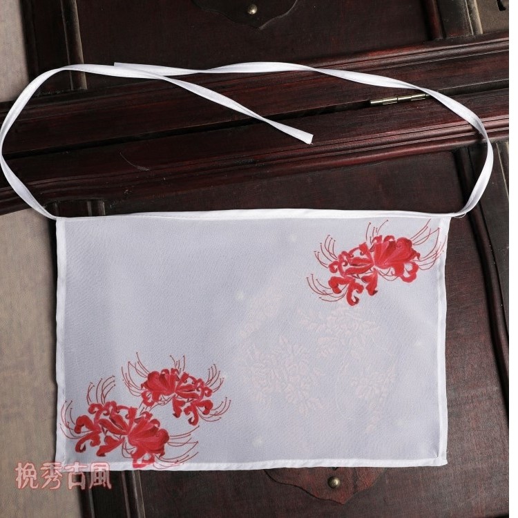 古代面巾汉服面纱脸面遮脸雪纺清新头饰白色发饰