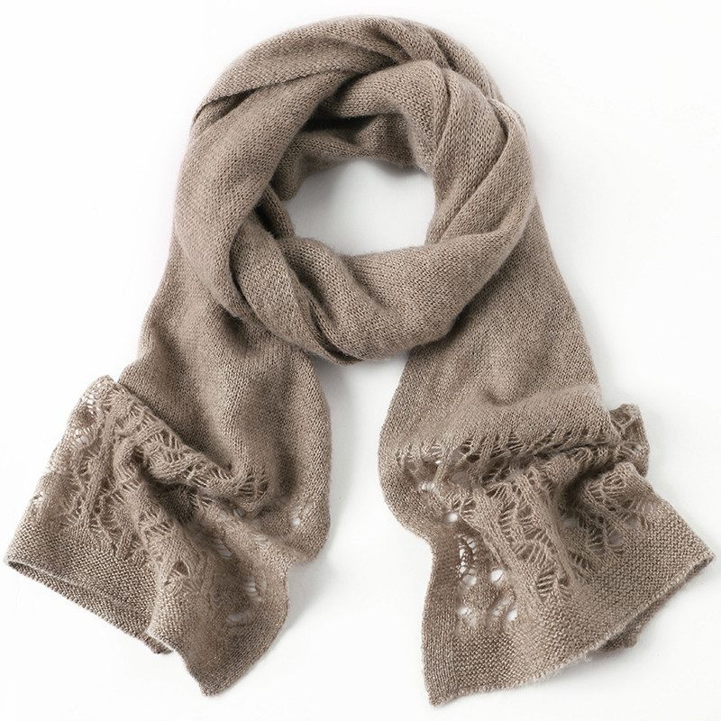 100%羊毛围巾时尚秋冬季保暖纯色百搭女士素色围巾