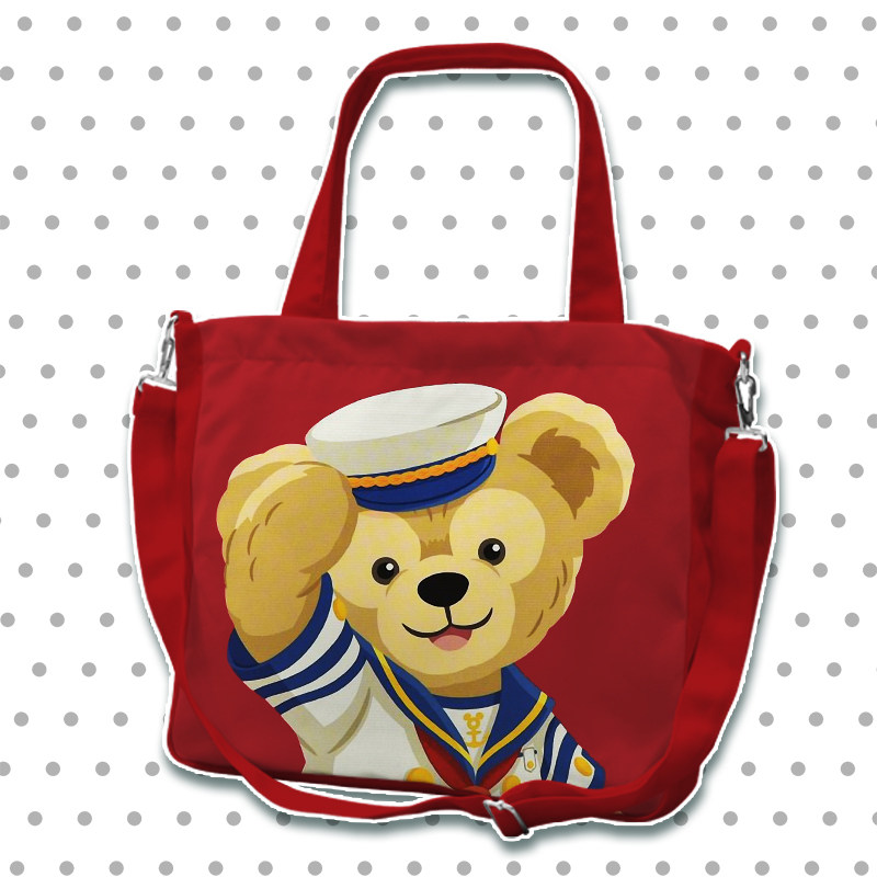 达菲duffydisneybear星黛帆布单肩斜挎包学生电脑动漫背包