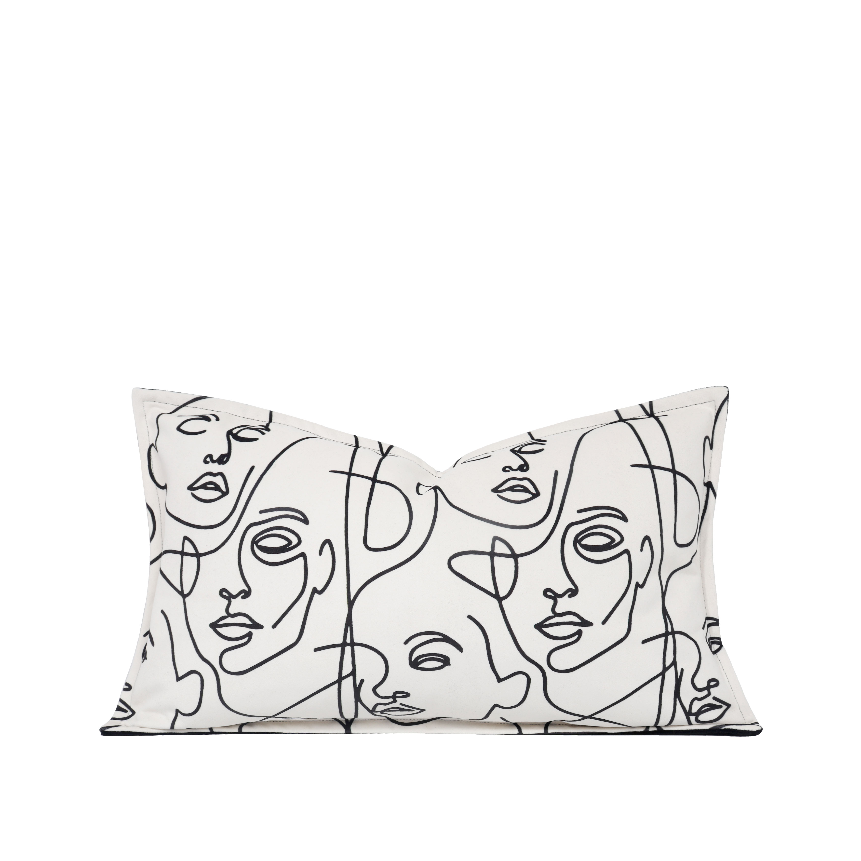 简约样板房靠垫设计师沙发网红抱枕抽象人脸图案靠垫