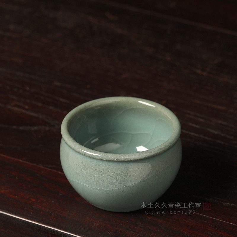 吴勇纯手工龙泉青瓷家用茶具铁胎主人茶杯