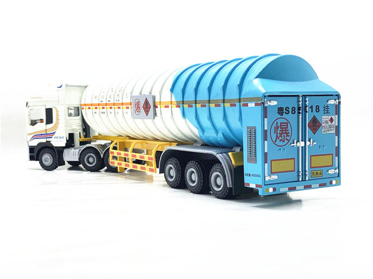 天然气罐车运输车合金车模模型仿真金属工程车半挂车其它玩具