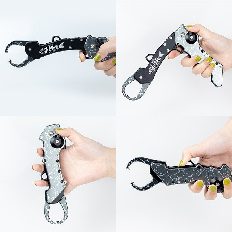 水上狙击铝合金折叠控鱼器鱼嘴钳夹鱼起鱼器路亚工具小配件装备