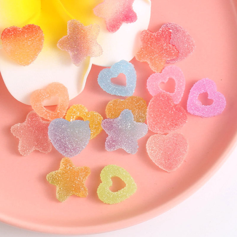 软糖星星渐变爱心儿童发饰手工发卡饰品配件其他diy饰品配件