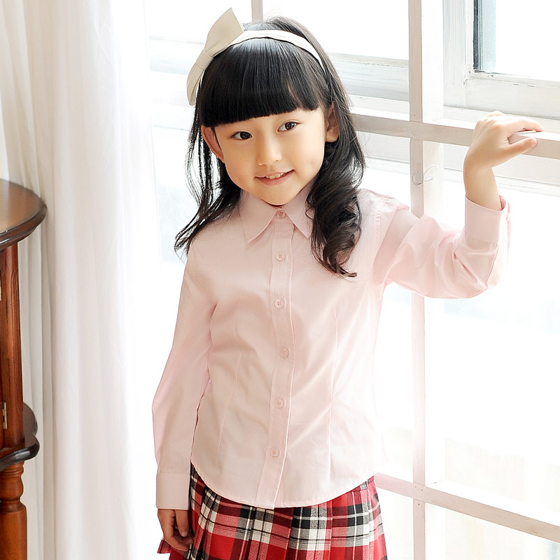 小学生长袖校服女童装学院风衬衫儿童新款女童春秋装女生白色衬衣