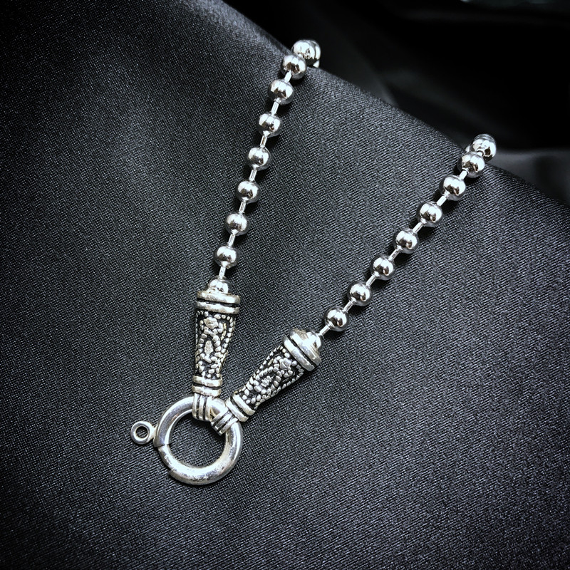 正品日韩佛牌泰国链圆纯银品泰链子男女复古项链