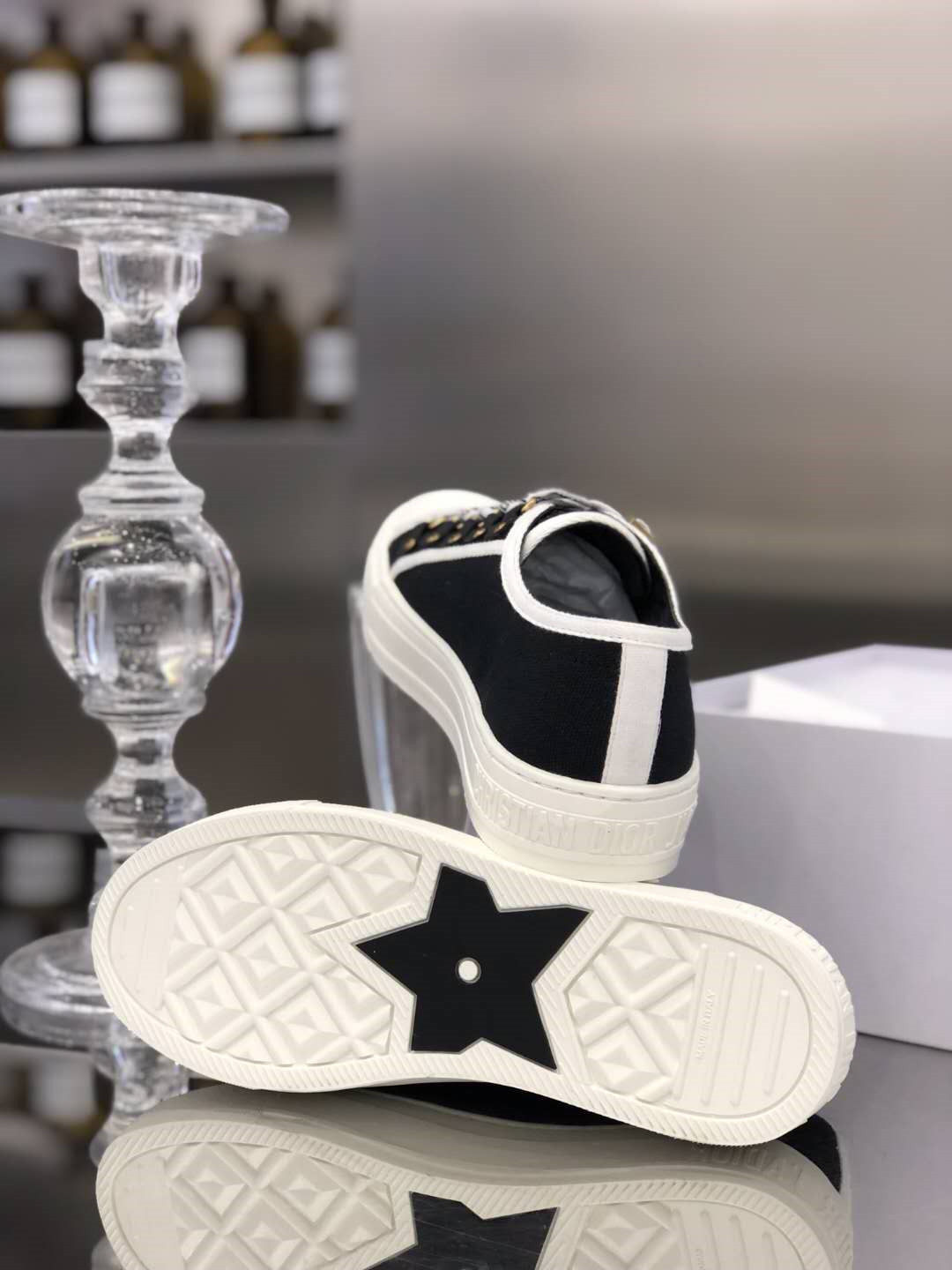 千娇迪奥春秋新款字母系带帆布布鞋厚底休闲帆布鞋