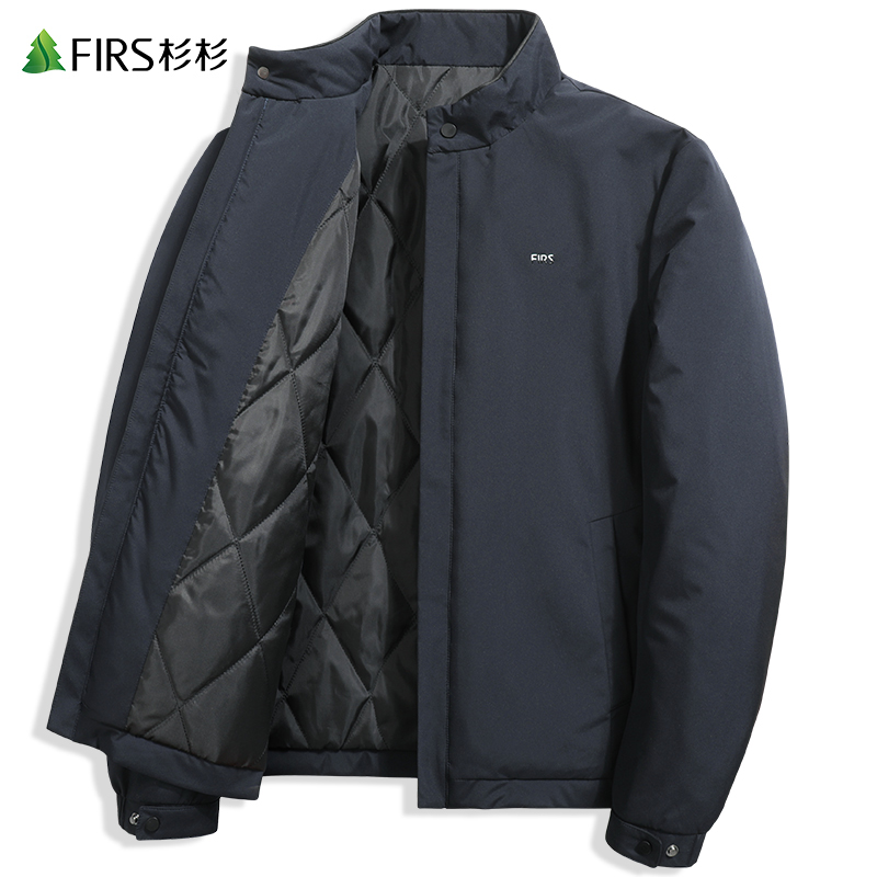 杉杉立领夹棉夹克男2022春季新款商务休闲通勤宽松薄棉商务外套