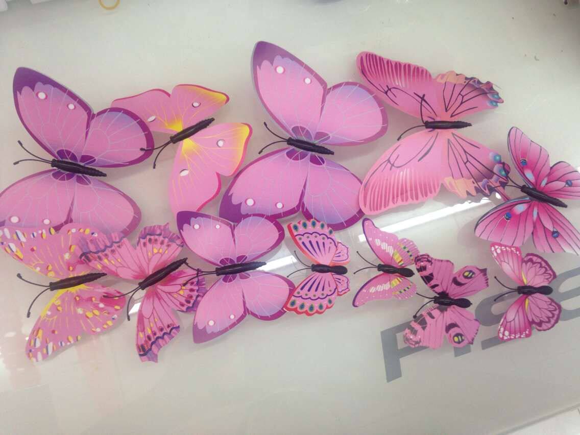 四色系蝴蝶吸盘/9.9元一包包邮/柜台装饰品/小摆家中设饰品工艺品