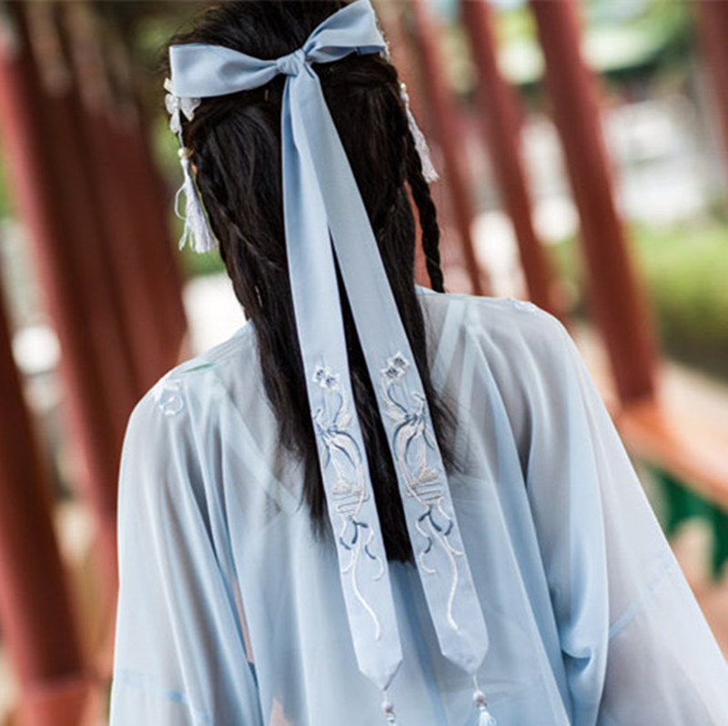 汉服发带古装头饰飘带 古风刺绣流苏红色汉元素发绳发饰汉服配饰