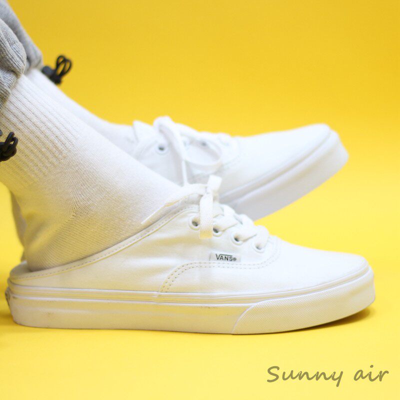 sunny现货vans黑白经典authenticmule半拖帆布板鞋板鞋