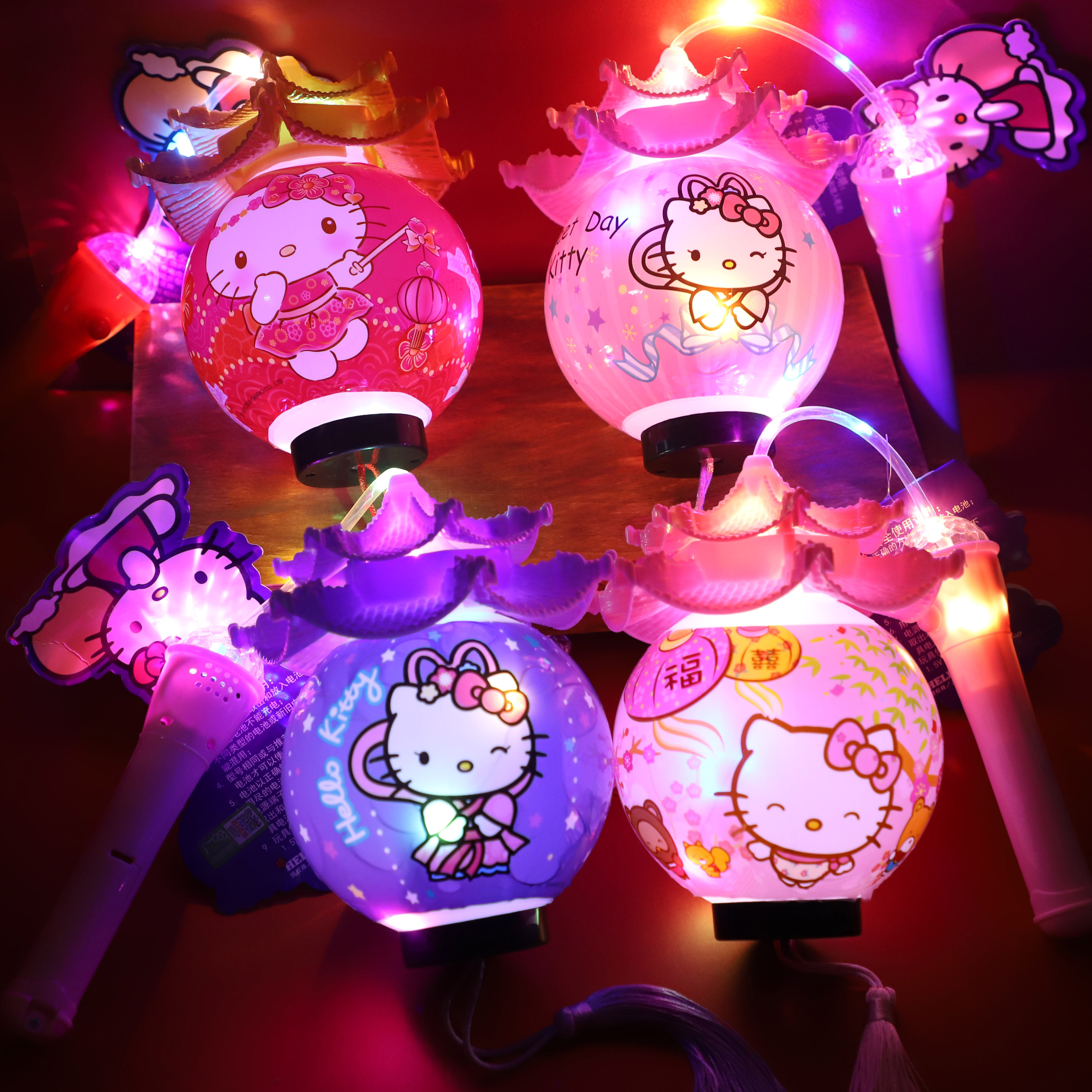 儿童灯笼中秋节创意凯蒂猫音乐发光花灯hellokitty灯笼