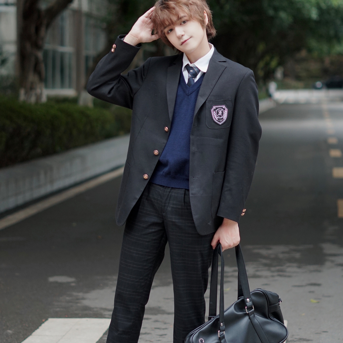 现货放学后独行者格裤dk制服男生校服jk日系西裤