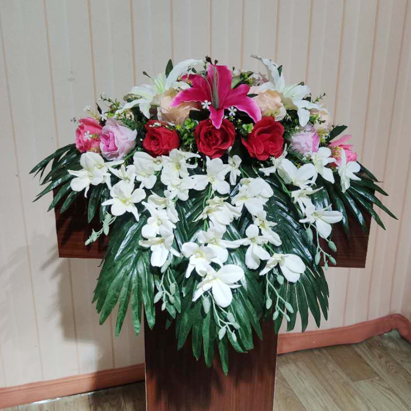 仿真演讲讲台会议桌花下下垂发言迎宾签到挂式商务用花