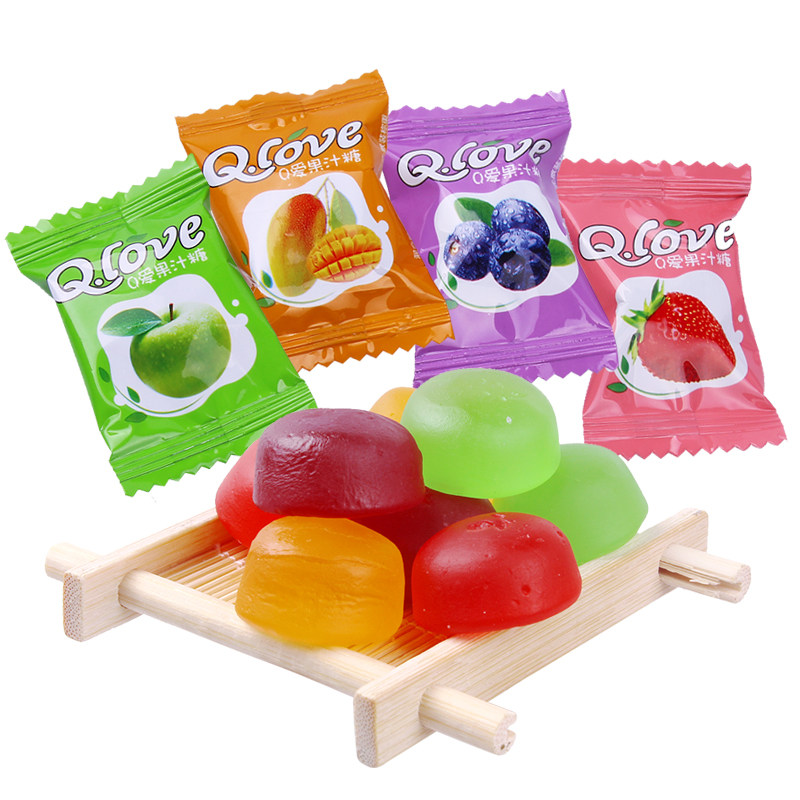 好百贝q爱果汁软糖 结婚婚礼散装喜糖批发水果味qq糖500g约64颗
