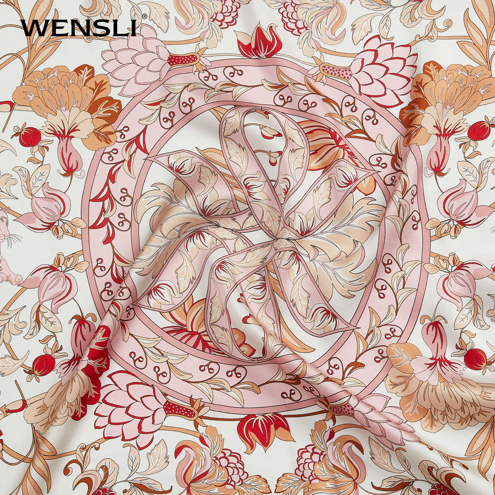 万事利桑蚕丝真丝丝巾女礼盒夏季送礼长辈妈妈围巾大方巾花间趣