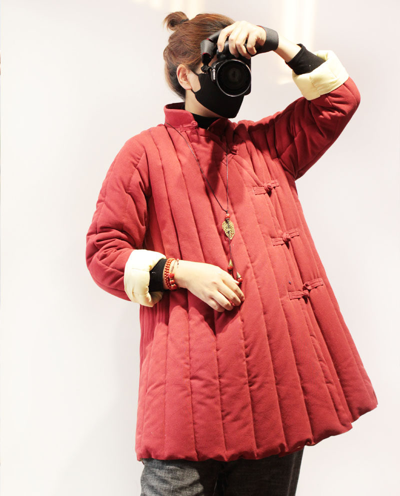 冬季新款民族复古中式棉麻上衣外套棉袄棉服棉衣