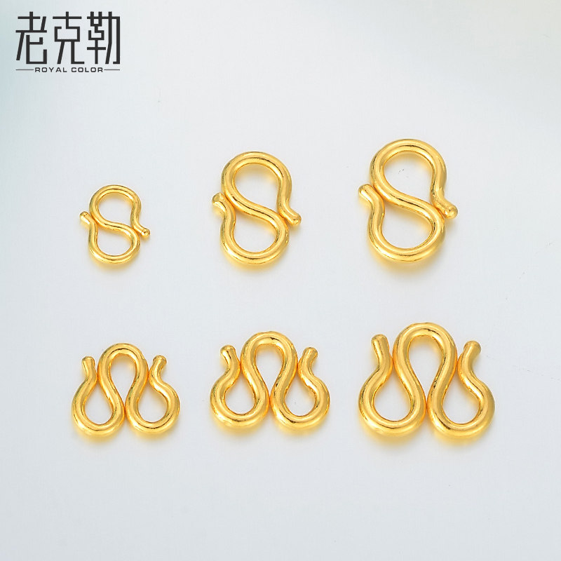 美beauty 珠宝配饰 老克勒黄金项链手链扣s扣m扣999足金m钩头黄金m钩