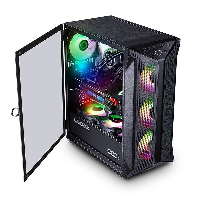 游戏帝国eatx玻璃可拉降温coc支持机箱电脑游戏机箱
