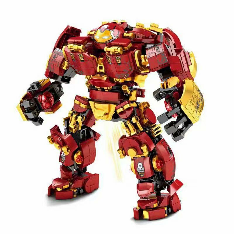 积木乐宜76013复仇钢铁反浩mk机甲人仔侠者塑料积木