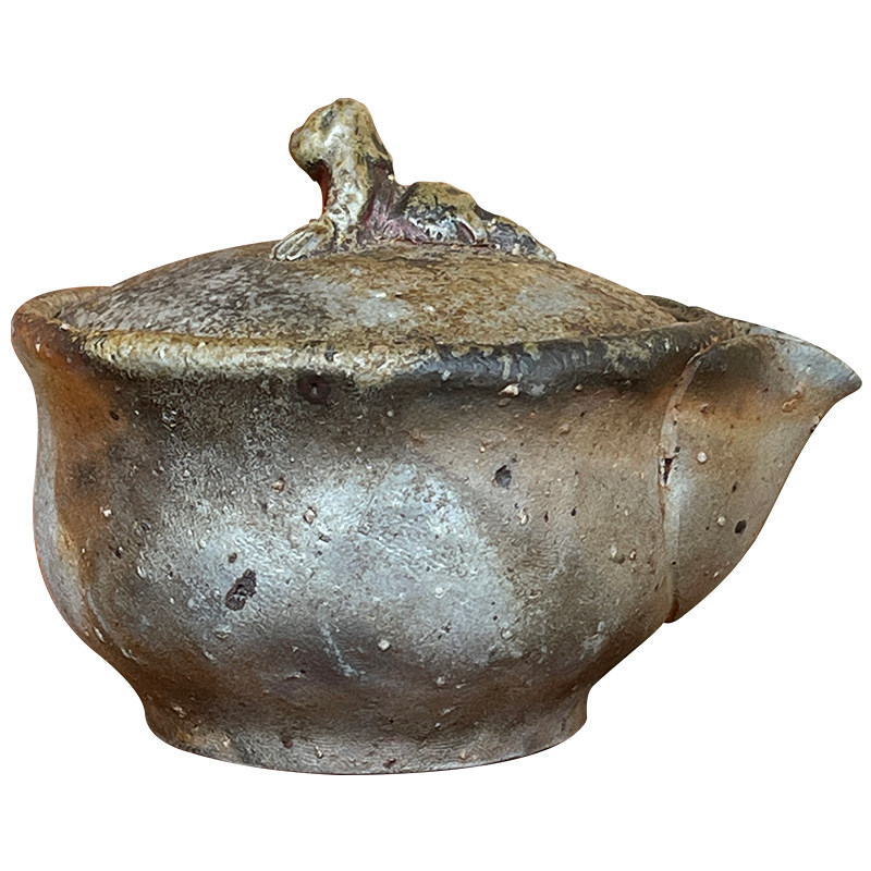 重利日本胡麻造窑陶弘陶苑备前金重利右卫代金茶壶