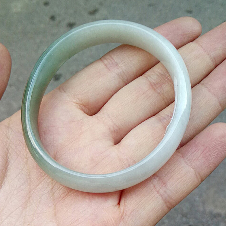 天然新款汇宝斋老坑a货贵妃镯扁条翡翠手镯54mm鉴定号8087502589