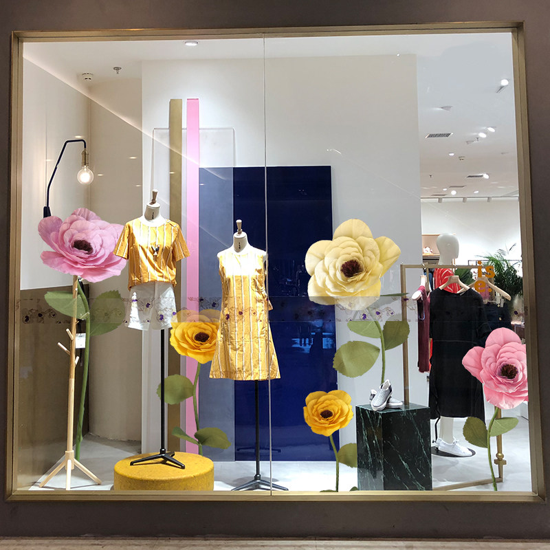 服装店铺大型商场橱窗装饰布置道具婚庆婚庆绢花