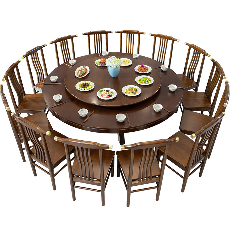 餐桌酒店大圆圆桌16人家用中式餐厅2米桌椅餐桌