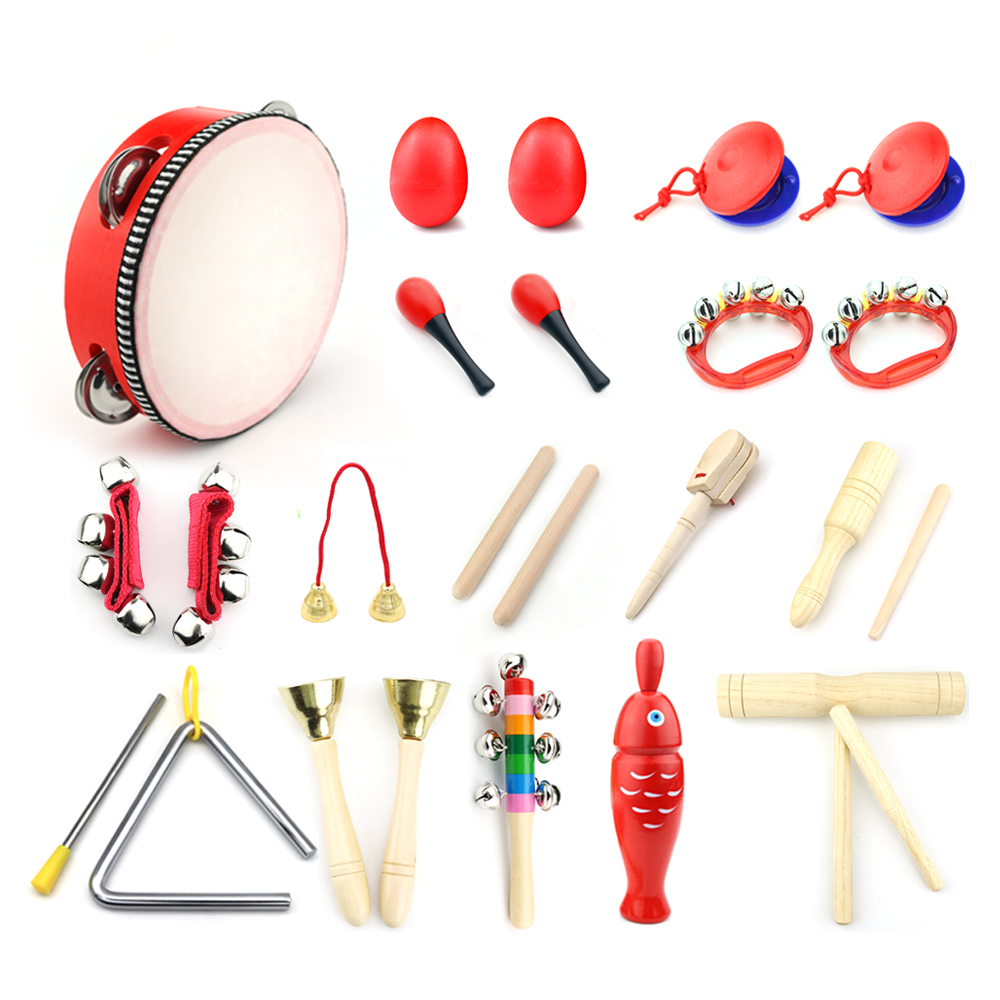 幼儿园奥尔夫打击乐器原木套装玩具教具响板沙锤铃鼓打击乐器