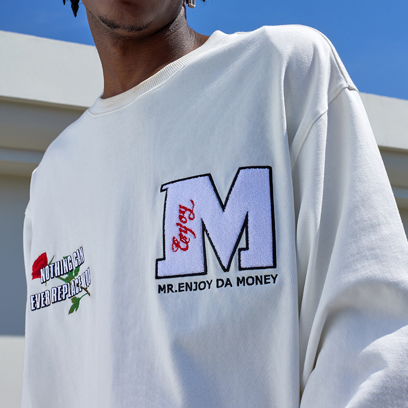 MEDM国潮春季长袖T恤男街头打底衫美式嘻哈宽松情侣款休闲上衣tee