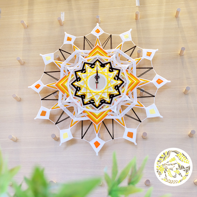 时光丨绕线曼达拉挂钟上帝之眼原创手工编织挂钟