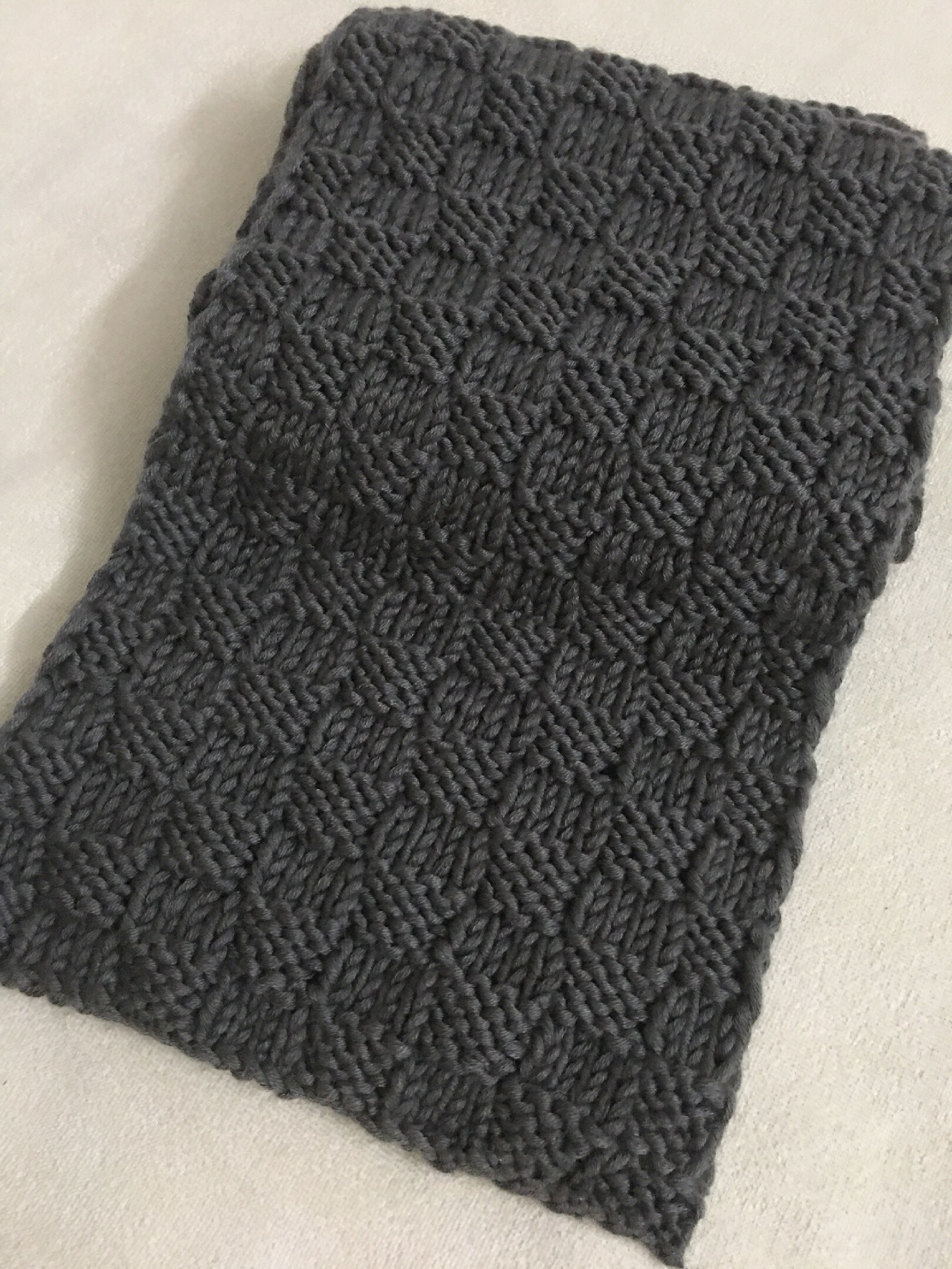 diy纯手工编织的毛线围巾棋盘格方块围巾6格送男朋友生日礼物冬