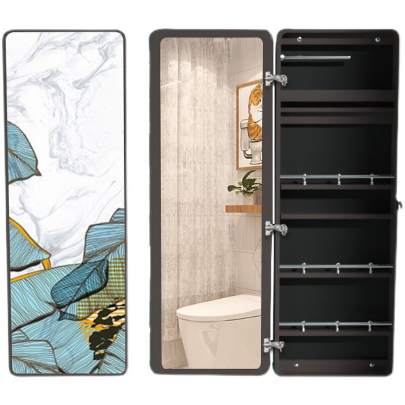 穿衣镜全身壁挂首饰收纳隐形可折叠女生卧室镜子穿衣镜