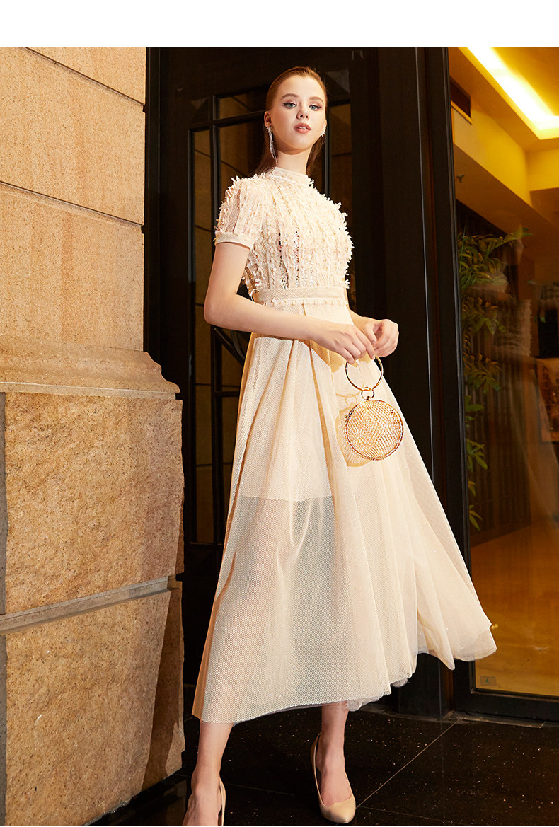 晚礼服高贵名媛连衣裙礼服主持人大方简单会长款宴礼服