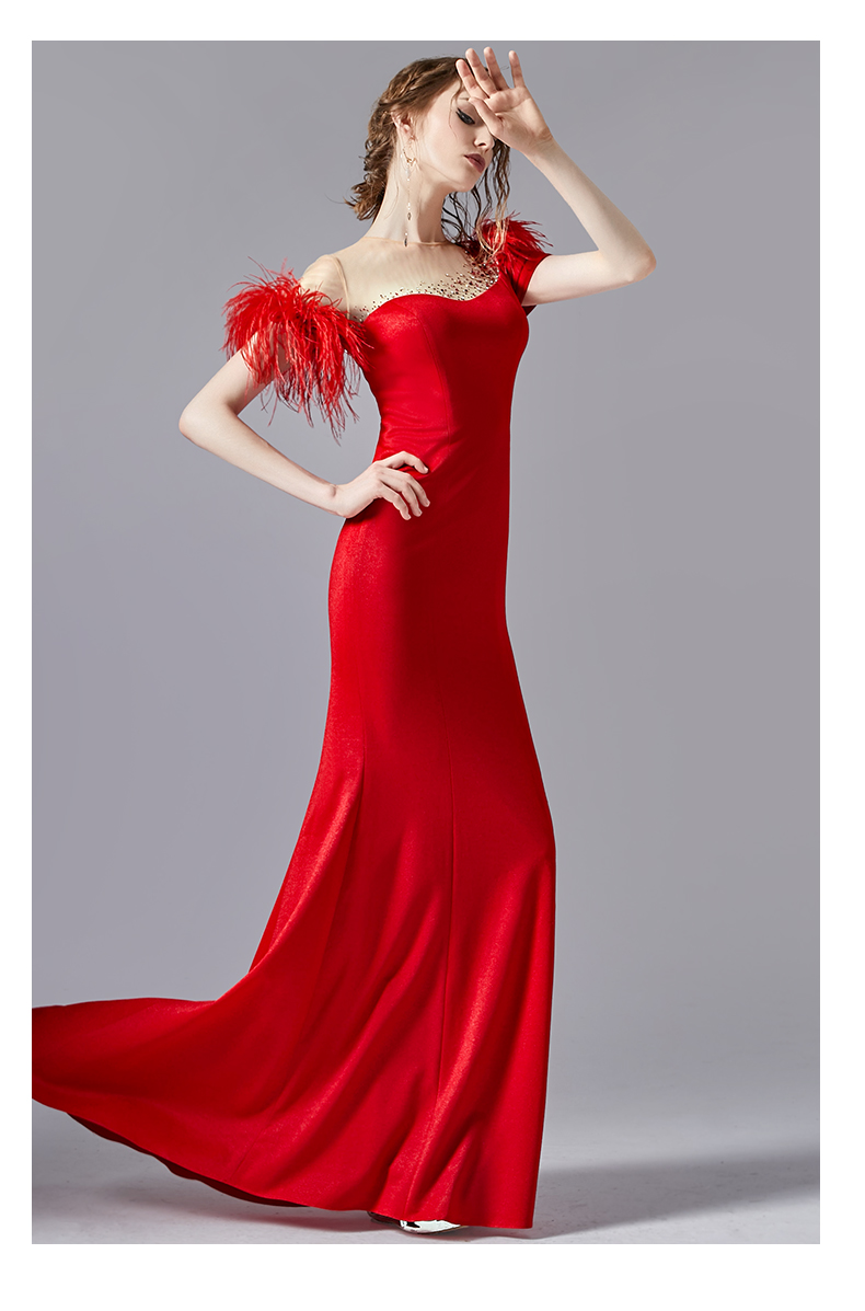 晚礼服新款红色婚宴敬酒礼服前短气质显瘦名媛礼服