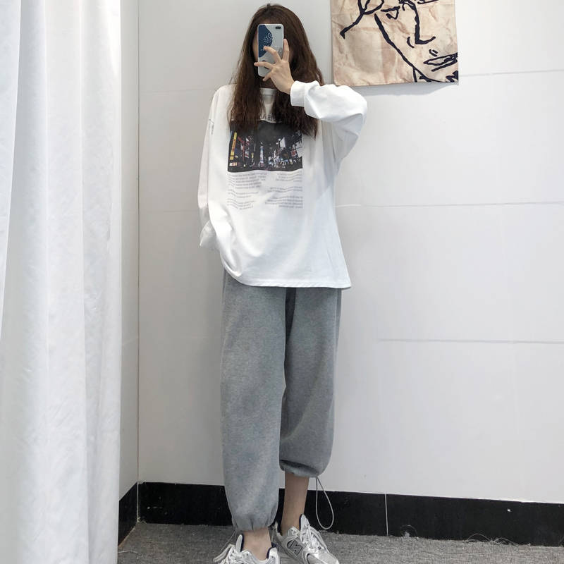 啊啦柏韩版宽松显瘦长袖t恤女设计感小众2021秋冬新款ins潮打底衫